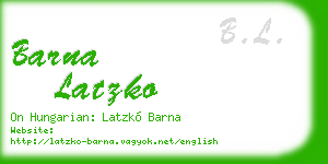 barna latzko business card